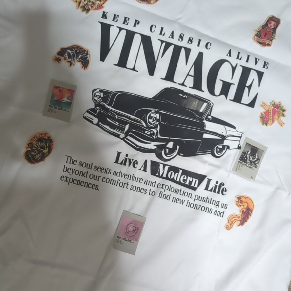 Tailor Vintage White Graphic Tee - Picture 3 of 12